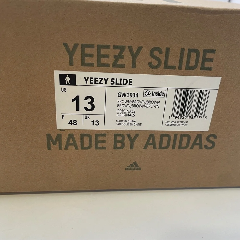 Yeezy by Adidas Slides Originals Brown Size 13‎